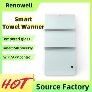 Sèche-serviettes électrique mural en <span class=keywords><strong>verre</strong></span> trempé avec thermostat intelligent Wi-Fi pour salle de bain, maison, hôtel - Product Image 1