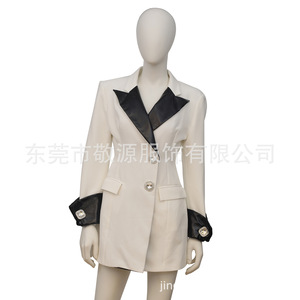 Women's Suit <b>Set</b> Black Chain Decorated <b>Blazer</b> <b>Shorts</b> <b>Set</b> Custom Made OEM Fashion Wear For Women - Product Image 4