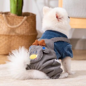 Dog <b>Overalls</b> Blue Deer Design Warm <b>Winter</b> Clothing For Small Dogs And Cats - Product Image 4