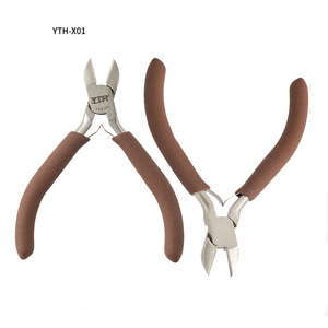 Alicates de Corte <span class=keywords><strong>Diagonal</strong></span> YTH con Mango Marrón y Acabado Niquelado, Cortadores de Alambre para Electrónica y Joyería - Product Image 3