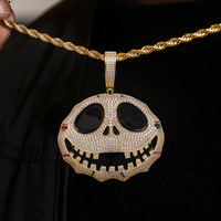 Collier personnalisé avec pendentif Jack en zircon pour Halloween, pour femmes et hommes, en acier inoxydable, bijoux tendance, colliers en zircon Jack
