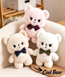 Peluche Ours Cool avec Nœud Papillon et Visage Goguenard – 3 Couleurs – Doux et Moelleux – Décoration Maison – Logo Personnalisé – Vente en Gros - Product Image 6