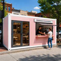 Kiosque de café préfabriqué modulaire en conteneur de 20 pieds, assemblage rapide, personnalisable en usine, maison en conteneur