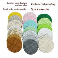 YS Sous-plat rond en corde de coton tressée, style nordique, inspiré d'Instagram, personnalisable, résistant à la chaleur, épais et solide, pour casserole
