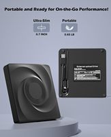 Drive DVD Eksternal CD DVD Burner Writer 24XCD 8XDVD Pembaca Portabel untuk Laptop PC Windows 11/10 Linux Mac OS