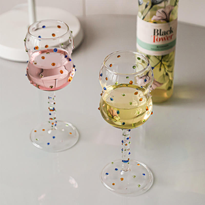 Calice da <span class=keywords><strong>Vino</strong></span> in Vetro Borosilicato da 300ml, Fatto a Mano, con Puntini Colorati, a Forma di Zucca, Creativo, per <span class=keywords><strong>Vino</strong></span> <span class=keywords><strong>Rosso</strong></span>, per Casa, Feste, Confezione Regalo - Product Image 1