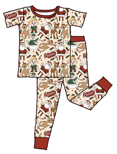 Qingli ODM ensemble de vêtements d'automne et d'hiver 2 pièces pour garçon en coton lavé avec cerf et pantalon pour enfant imprimé verre du 4 juillet - Product Image 4