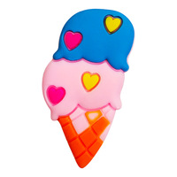 Vente en ligne de breloques pour chaussures à thème dessert mignon, accessoires DIY, breloques pour chaussures en PVC souple détachable, crème glacée rose, gâteau