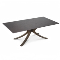 Table basse en céramique noire avec structure métallique, design minimaliste de luxe, pour salon, en pierre frittée durable, support à café décoratif