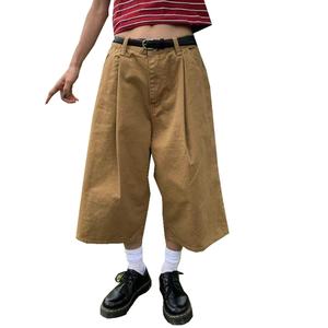 Wholesale High Quality Carpenter <b>Shorts</b> Fashion Classic Comfortable 100% Cotton <b>Khaki</b> Pleated Bermuda <b>Men's</b> <b>Shorts</b> - Product Image 2