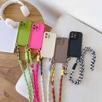 Étui à cordon pour iPhone 17 16 15 Pro Max 14 12 11 13 Plus X XS Max, avec cordon tour de cou, protection souple de l'objectif et coque mate