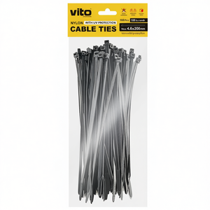 Attaches-câbles Vito 4,6x200mm en nylon avec protection UV, 100 pièces - Product Image 2