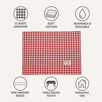 Rot-Weißes Geometrisches Stoff-Tischset Klassische Dekorative Tischmatte für Zuhause, Hochzeit & Bankett Anpassbar