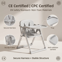 Chaise haute pour bébé pliable et portable - Chaise haute durable avec plateau large pour une utilisation quotidienne