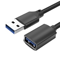 Cable de extensión USB 3.0, cable macho a hembra de alta transferencia de datos, compatible con cámara web, teclado, unidad flash, disco duro, impresora