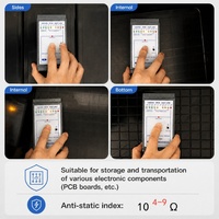 Plateau en plastique robuste empilable et antistatique pour le stockage de composants sensibles, idéal pour atelier de réparation électronique et bureau.
