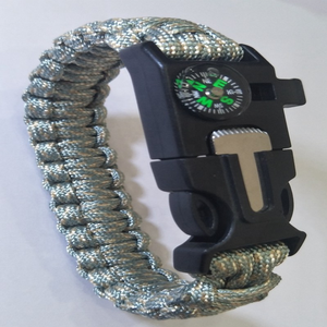 Di Vendita calda Su Ordinazione Gli Uomini del Cavo Del Braccialetto Con La Bussola di Campeggio Esterna Di <span class=keywords><strong>Sopravvivenza</strong></span> Di Emergenza Fuoco Flint Whistle - Product Image 5