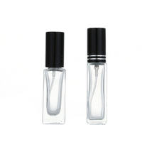 Flacon de parfum carré en verre avec bouchon métallique, pulvérisateur à pompe, sérigraphie colorée, 5ml/10ml/15ml, diffuseur à bâtonnets