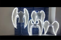 Ailes d'ange lumineuses en plumes blanches LED, accessoire de costume pour spectacle sur scène, accessoire de déguisement pour spectacle de nuit en boîte de nuit