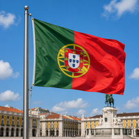 Drapeau du Portugal AhfuLife 3x5 pieds en polyester double face avec œillets en laiton, logo personnalisé pour décorations de fête intérieures/extérieures 2026