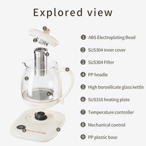 Hervidor de vidrio eléctrico de <span class=keywords><strong>alta</strong></span> calidad de 0.8L con base giratoria de 360 ° para calentador de agua hirviendo para electrodomésticos de <span class=keywords><strong>marcas</strong></span> chinas - Product Image 3