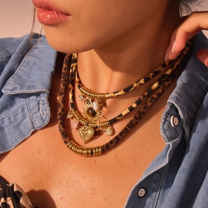 Yeni Stil Seksi Leopar Desenli 18K PVD Paslanmaz Çelik Kolye Küpe Yüzük Bileklik Kadınlar İçin Tılsımlı Takı Seti - Product Image 3