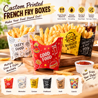 Pochettes pour frites Interpac, imperméables, écologiques, imprimées sur mesure, étiquette privée, emballage sur mesure pour restaurants
