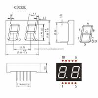 Ultra Bright 0.5 Inch 2 Digits Yellow Green 7 Segment Led Display Digital Tube Common Cathode Anode for Arduino Diy Project