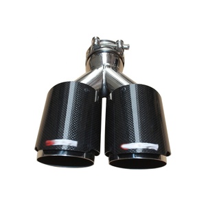 Embout d'échappement Akrapovi*c en fibre de carbone brillante en forme de Y, double sortie de 2,5 à 3,5 pouces - Product Image 1