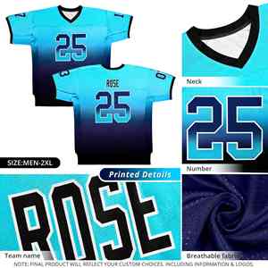 Custom <b>White</b> Royal-<b>White</b> Gradient Fashion Outdoor Authentic <b>Football</b> Jersey - Product Image 6
