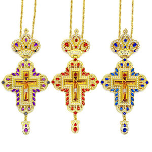 HT pemasok gereja baru Orthdodx pendeta religius kalung perhiasan salib Yesus rantai panjang Natal - Product Image 3