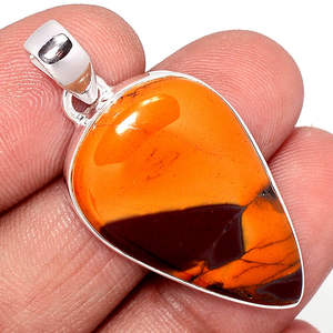 Liontin buatan tangan batu permata Jasper <span class=keywords><strong>Mookaite</strong></span> unik perak murni <span class=keywords><strong>925</strong></span> Solid untuk wanita Valantines hadiah Hari untuk dia - Product Image 1