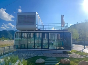 Cabine de luxe de style moderne au <span class=keywords><strong>bord</strong></span> du <span class=keywords><strong>lac</strong></span>, structure en acier, maison de camping en plein air, bureau mobile de jardin, pod pour hôtel - Product Image 5