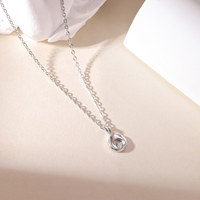 Collier Pendentif Cercle Asymétrique en Zircon Cubique, Acier Inoxydable 316L, Plaqué Or et Argent, Anti-ternissement, Bijoux Minimalistes pour Femme, OEM