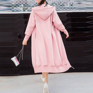 <span class=keywords><strong>Felpa</strong></span> Oversize Lunga da <span class=keywords><strong>Donna</strong></span> in Pile con Tasche, Taglia Extra Large, Stile <span class=keywords><strong>Streetwear</strong></span>, Casual con Zip, Vestito con Cappuccio - Product Image 5