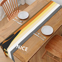 Chemin de table en polyester imprimé motif ours personnalisé, arc-en-ciel gay, idéal pour l'agencement de banquets thématiques, la décoration de comptoir de cuisine