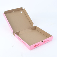Boîte à pizza en carton ondulé rose, impression personnalisée du logo, écologique, portable, 10, 12, 14, 15, 16, 18 pouces