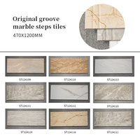 Carrelage d'intérieur en céramique de marbre gris brillant émaillé antidérapant pour escalier