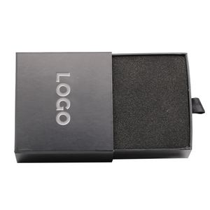 Wholesale Custom Logo <b>Black</b> Rigid Paper Cufflink <b>Box</b> with Velvet Foam Insert Luxury <b>Gift</b> Packaging - Product Image 1