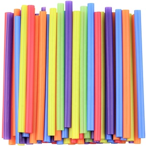Colorful Plastic Straws Drinking Smoothie Bubble Tea Milkshake Disposable Straw Customized Logo