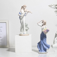 Sculpture de Fille Nordique en Céramique de Luxe Léger, Artisanat Direct Usine, Décoration de Salon, Ornement de Table, Cadeaux