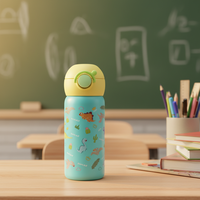 PINKAH Vaso Térmico Infantil de Doble Pared con Aislamiento al Vacío, Diseño OEM Impreso en 3D, 350 ml, 12 oz, con Pajita