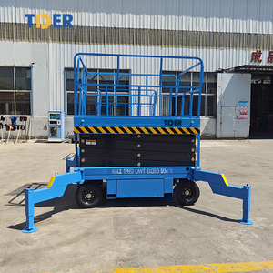 TDER Stock 7 días Envío rápido Mini elevador de tijera semieléctrico 500kg 0,5 toneladas 4 6 8 10 12m <span class=keywords><strong>plataforma</strong></span> de trabajo de elevación de altura - Product Image 2