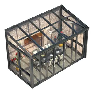 VERCHA sun room glass house outdoor,glass greenhouse sun room,High quality 4 season sun room