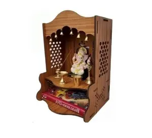 Small Wall Hanging Temple Pooja Mandir for Home Wood Temple