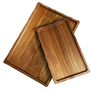 <span class=keywords><strong>Plateau</strong></span> en bois écologique et durable avec bords ondulés, adapté à la décoration de la maison, à l'utilisation en <span class=keywords><strong>cuisine</strong></span>. - Product Image 4