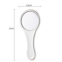 Miroir de maquillage de bureau minimaliste, pliable, portable, design rond compact avec cadre en plastique, poignée confortable, adapté aux étudiants