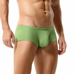 Calzoncillos bóxer <span class=keywords><strong>de</strong></span> cintura baja <span class=keywords><strong>de</strong></span> seda helada para hombre, talla XXL, transpirables, <span class=keywords><strong>de</strong></span> punto, bordados, sencillos, con realce <span class=keywords><strong>de</strong></span> cadera convexo. - Product Image 6