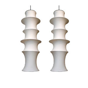 Lustre LED créatif en forme de lanterne longue, style chinois, en <span class=keywords><strong>tissu</strong></span> de soie nordique, modèle de lampe suspendue personnalisée - Product Image 5