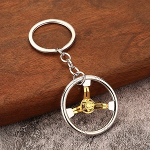 Porte-clés en métal en forme de volant de course créatif, modèle de volant de course en alliage de zinc, vente en gros, pendentif pour pièces automobiles - Product Image 1